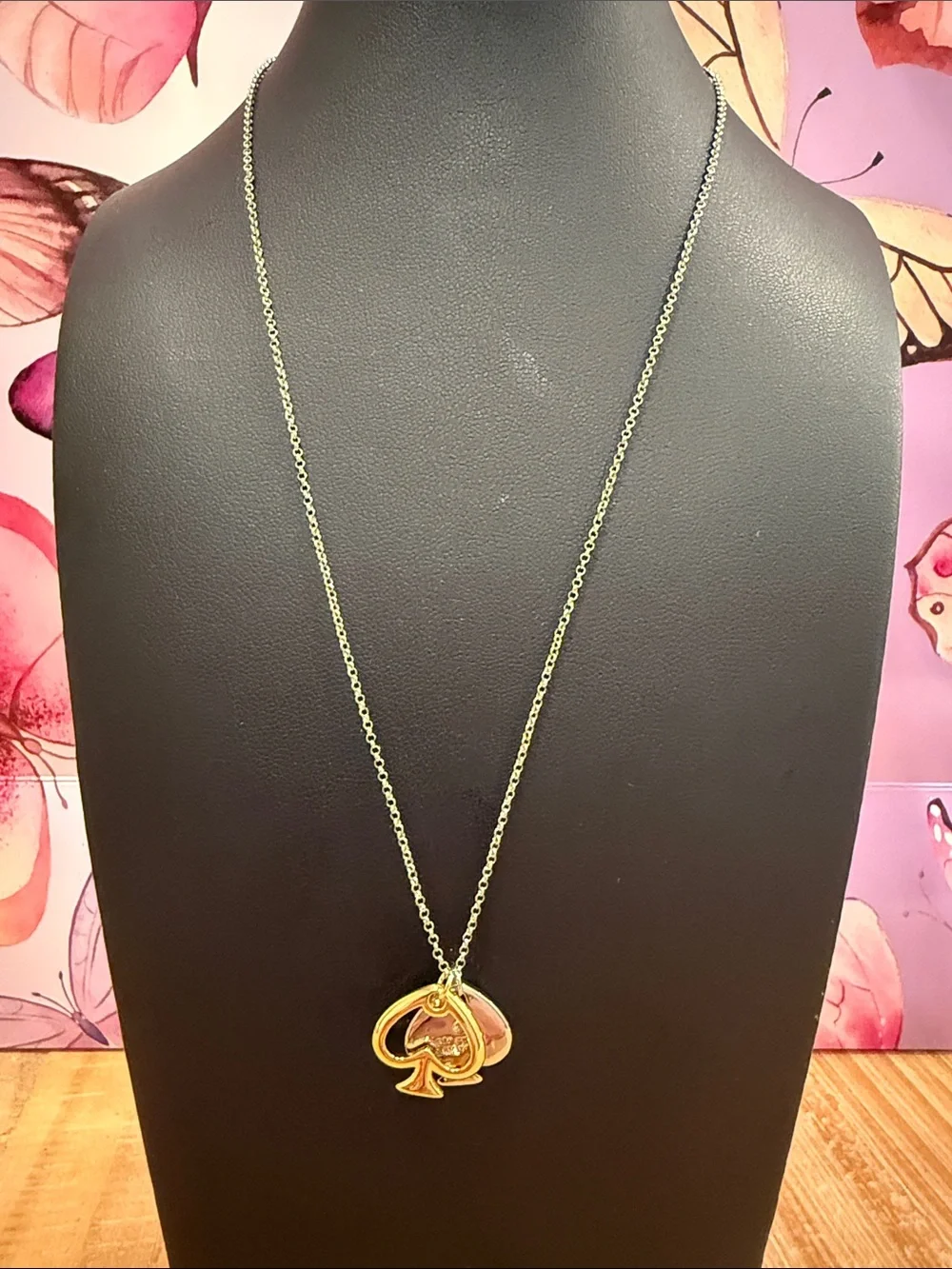 Kate Spade |♠️| Silver & Gold Plated Spade Pendant Necklace | Silver Chain
